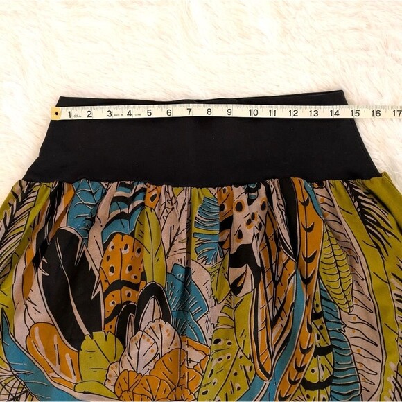 Lakhays Collection Lightweight Feather Boho Midi Skirt, Gold, Size S/M - Picture 7 of 9